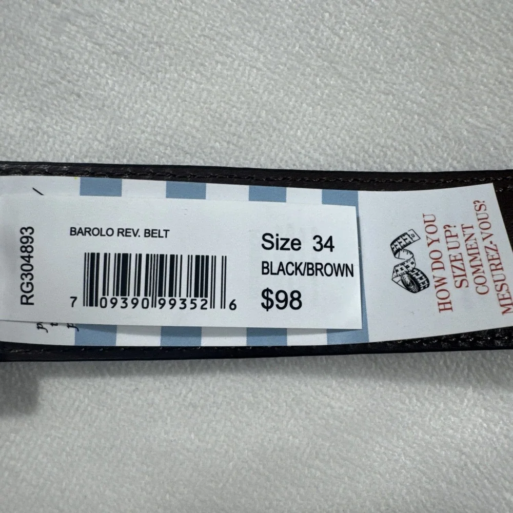 Robert Graham‎ Reversible Belt Men's 34 Brown Black Solid Barolo Leather NEW $98